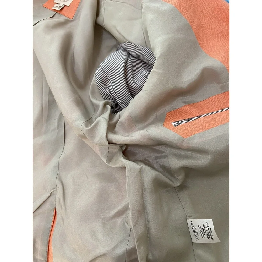J. Crew Women's 6 Peach Lined 100% Linen 2 Button Blazer Jacket